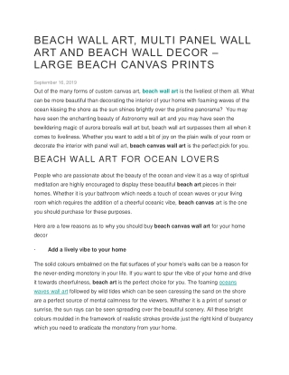 Beach wall art