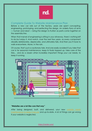 Complete Guide To Website Maintenance Plan