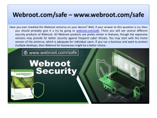 webroot.com/safe - webroot safe