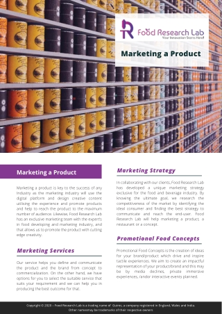 Marketing food products | food service marketing