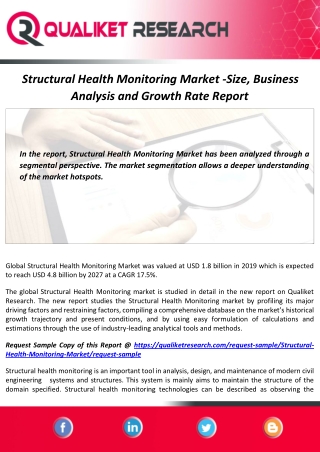 Structural Health Monitoring Market Size with COVID-19 Impact and Forecast Report by 2027