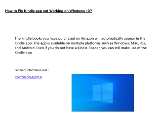 How to Fix Kindle app not Working on Windows 10?