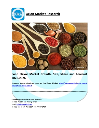 Food Flavor Market Growth, Size, Share and Forecast 2020-2026