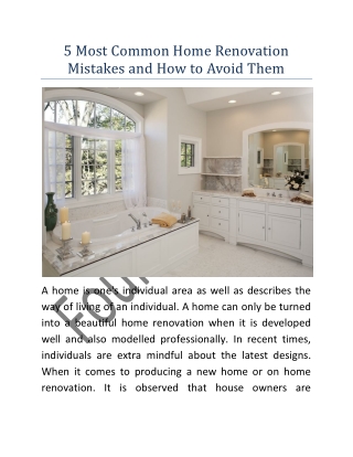 5 Most Common Home Renovation Mistakes and How to Avoid Them