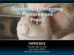 Deterring Detecting Procurement Fraud