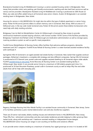 Useful Info Regarding Avalon Assisted Living At Hillsborough, situated in Hillsborough, New Jersey.