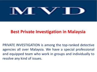 Best Private Investigation in Malaysia