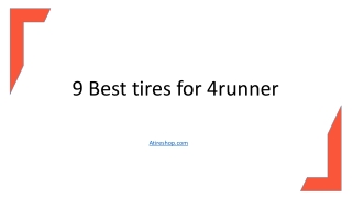 9 Best Tires for 4runner