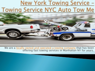 New York Towing Service - Towing Service NYC Auto Tow Me