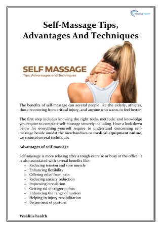 Self-Massage Tips, Advantages And Techniques