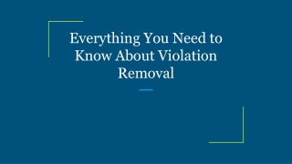 Everything You Need to Know About Violation Removal