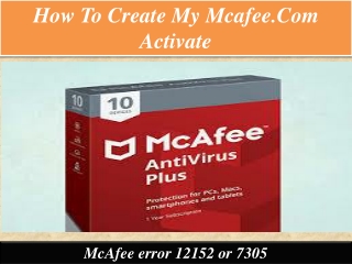 How to create my McAfee.com activate