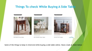 Things to check While Buying a Side Table