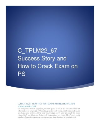 C_TPLM22_67 Success Story and How to Crack Exam on PS