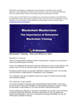 Block Chain Training