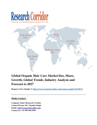 Global Organic Hair Care Market Size, Share, Growth, Global Trends, Industry Analysis and Forecast to 2027