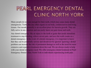 Pearl Emergency Dental Clinic North York