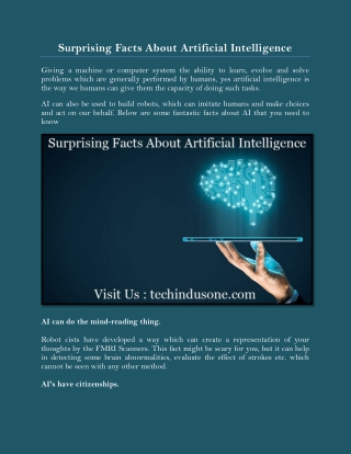 Surprising Facts About Artificial Intelligence