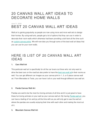 20 CANVAS WALL ART IDEAS