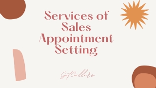 Services of Sales Appointment Setting