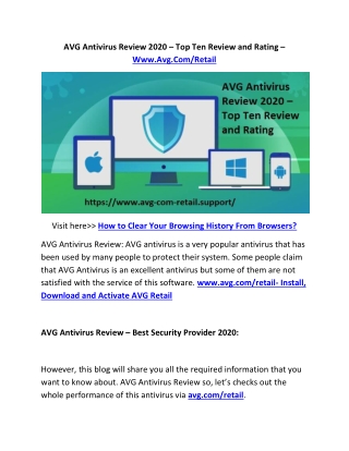 AVG Antivirus Review 2020 – Top Ten Review and Rating – Www.Avg.Com/Retail