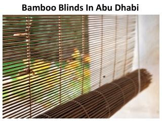 Bamboo Blinds in Dubai