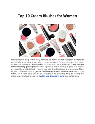 Top 10 Cream Blushes for Women
