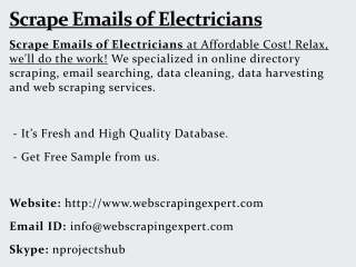 Scrape Emails of Electricians