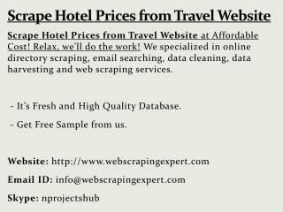 Scrape Hotel Prices from Travel Website