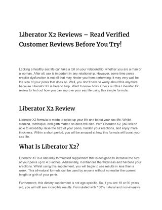 Liberator X2 Reviews – Read Verified Customer Reviews ...