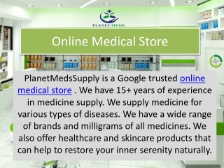 Online Medical Store