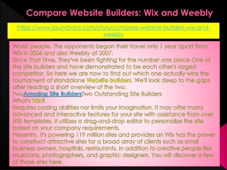 Compare Website Builders: Wix and Weebly