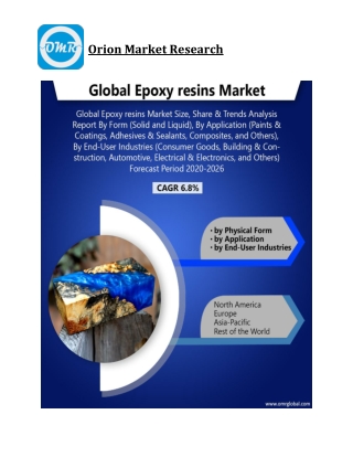 Global Epoxy resins Market Size, Competitive Analysis, Share, Forecast- 2020-2026