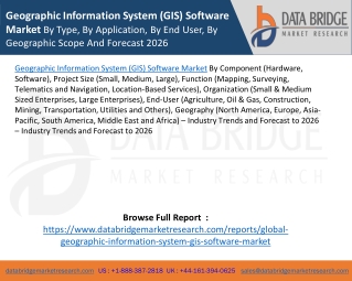 Geographic Information System (GIS) Software Market By Type, By Application, By End User, By Geographic Scope And Foreca