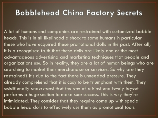 Bobblehead China Factory Secrets