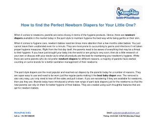 How to find the Perfect Newborn Diapers for Your Little One?