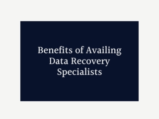 Benefits of Availing Data Recovery Specialists