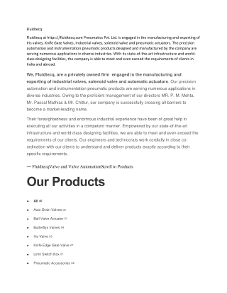 Fluidtecq - Valve And Valve Automation