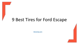 9 Best Tires for Ford Escape
