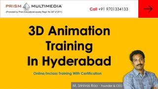 3D Animation Course Online Training in Hyderabad - Prism Multimedia