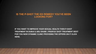 Is the P-Shot the ED Remedy You've Been Looking For?
