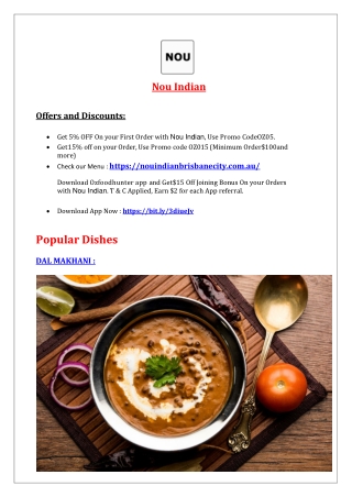 Nou Indian - 5% Off - Indian food Brisbane City, Qld