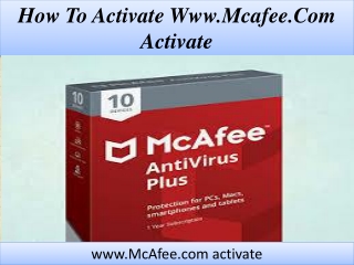 How to Activate www.McAfee.com activate