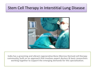 Stem Cell Therapy in Interstitial Lung Disease (ILD)