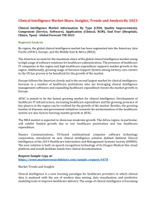 Clinical Intelligence Market Share, Insights, Trends and Analysis By 2023