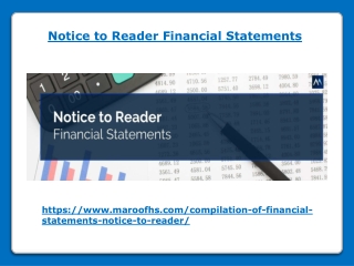 Notice to Reader Financial Statements