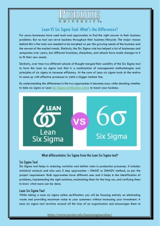 Lean VS Six Sigma Tool: What's the Differences?