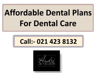 Affordable Dental Plans For Dental Care