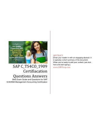 SAP C_TS4CO_1909 Certifiacation Questions Answers [PDF]