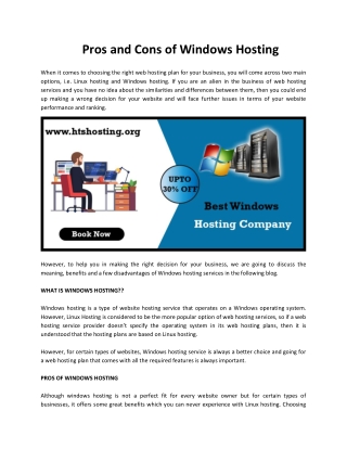 Pros and Cons of Windows Hosting